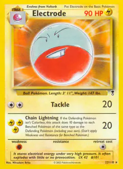 Electrode Rare card from Legendary Collection