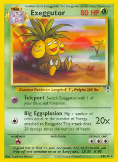 Exeggutor Rare card from Legendary Collection