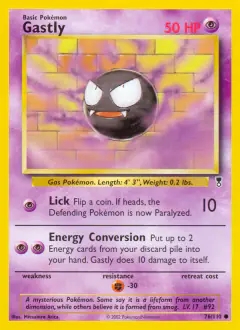 Gastly Common card from Legendary Collection