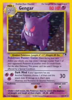 Gengar Rare Holo card from Legendary Collection