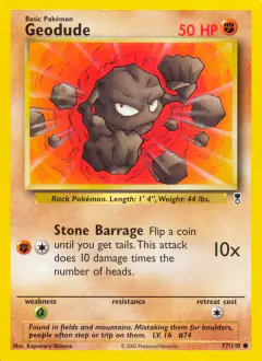 Geodude Common card from Legendary Collection