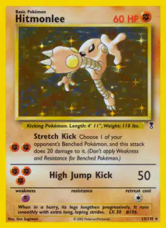 Hitmonlee Rare Holo card from Legendary Collection