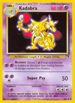 Kadabra Uncommon card from Legendary Collection
