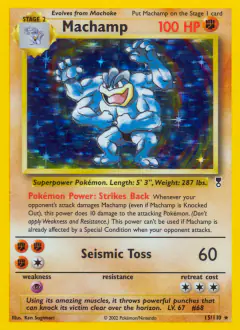 Machamp Rare Holo card from Legendary Collection