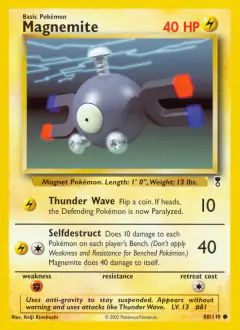 Magnemite Common card from Legendary Collection