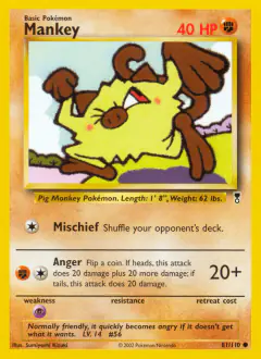 Mankey Common card from Legendary Collection