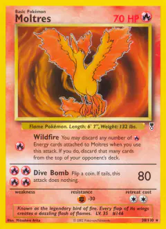Moltres Rare card from Legendary Collection