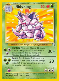 Nidoking Rare card from Legendary Collection