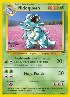 Nidoqueen Rare card from Legendary Collection