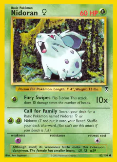 Nidoran ♀ Common card from Legendary Collection