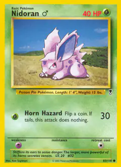 Nidoran ♂ Common card from Legendary Collection