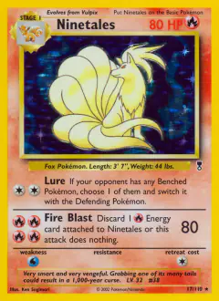 Ninetales Rare Holo card from Legendary Collection