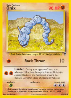 Onix Common card from Legendary Collection