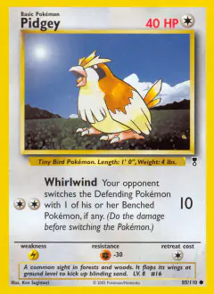 Pidgey Common card from Legendary Collection