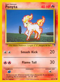 Ponyta Common card from Legendary Collection