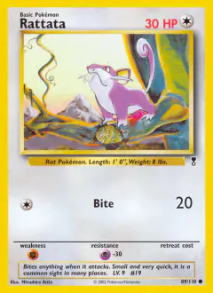 Rattata Common card from Legendary Collection