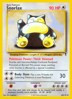 Snorlax Uncommon card from Legendary Collection