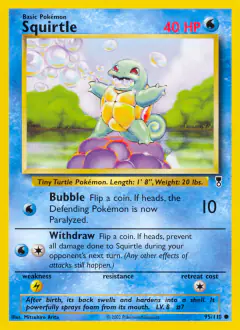 Squirtle Common card from Legendary Collection