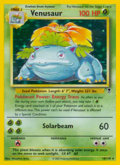 Venusaur Rare Holo card from Legendary Collection