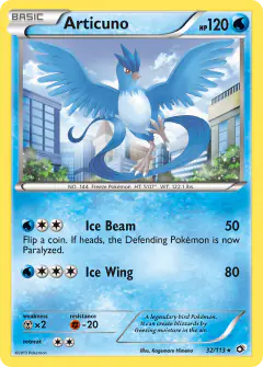 Articuno Rare Holo card from Legendary Treasures