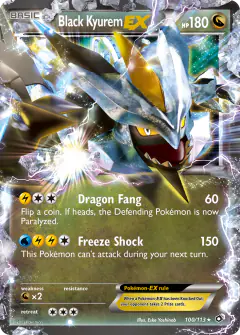 Black Kyurem-EX Rare Holo EX card from Legendary Treasures