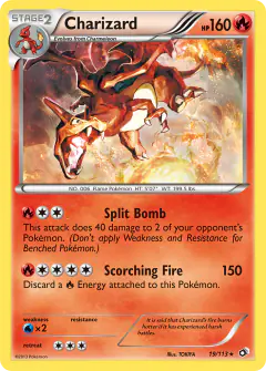 Charizard Rare Holo card from Legendary Treasures