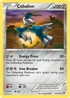Cobalion Rare Holo card from Legendary Treasures