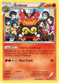 Emboar Rare Holo card from Legendary Treasures