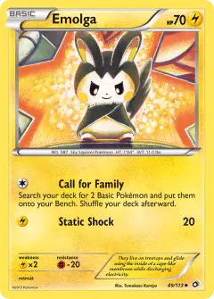 Emolga Uncommon card from Legendary Treasures