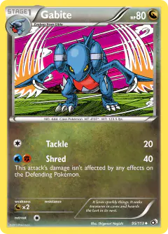 Gabite Uncommon card from Legendary Treasures
