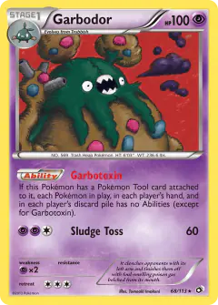 Garbodor Rare Holo card from Legendary Treasures
