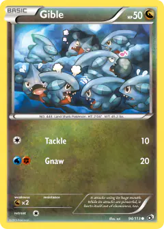 Gible Common card from Legendary Treasures