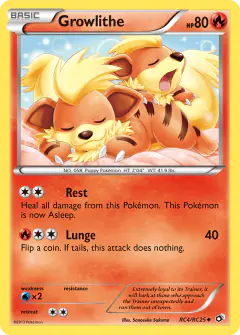 Growlithe Uncommon card from Legendary Treasures