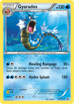 Gyarados Rare card from Legendary Treasures