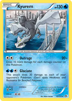 Kyurem Rare Holo card from Legendary Treasures