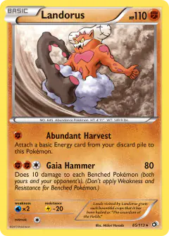 Landorus Rare Holo card from Legendary Treasures
