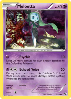 Meloetta Rare Holo card from Legendary Treasures