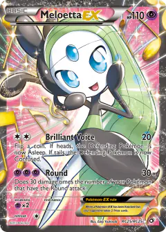 Meloetta-EX Rare Ultra card from Legendary Treasures