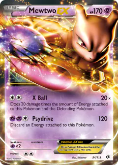 Mewtwo-EX Rare Holo EX card from Legendary Treasures