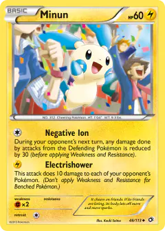 Minun Uncommon card from Legendary Treasures