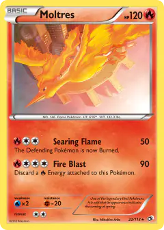 Moltres Rare Holo card from Legendary Treasures