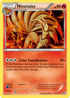 Ninetales Rare card from Legendary Treasures