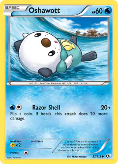 Oshawott Common card from Legendary Treasures