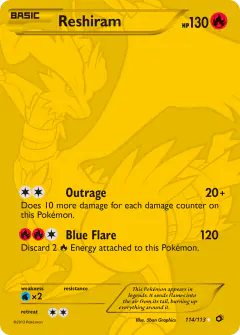 Reshiram Rare Secret card from Legendary Treasures