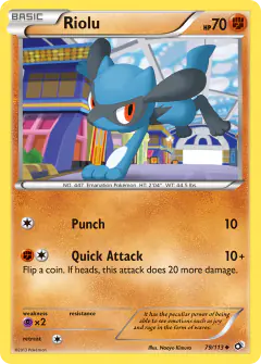 Riolu Uncommon card from Legendary Treasures