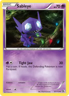 Sableye Uncommon card from Legendary Treasures