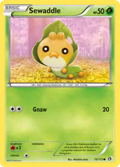 Sewaddle Common card from Legendary Treasures