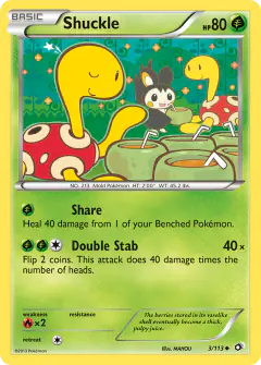 Shuckle Uncommon card from Legendary Treasures