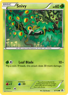 Snivy Common card from Legendary Treasures