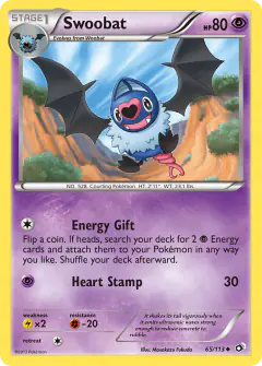 Swoobat Uncommon card from Legendary Treasures